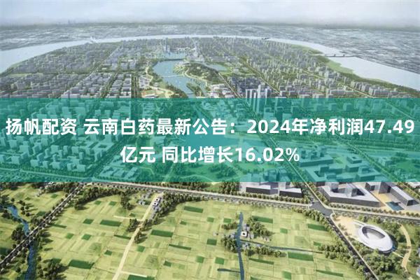 扬帆配资 云南白药最新公告：2024年净利润47.49亿元 同比增长16.02%